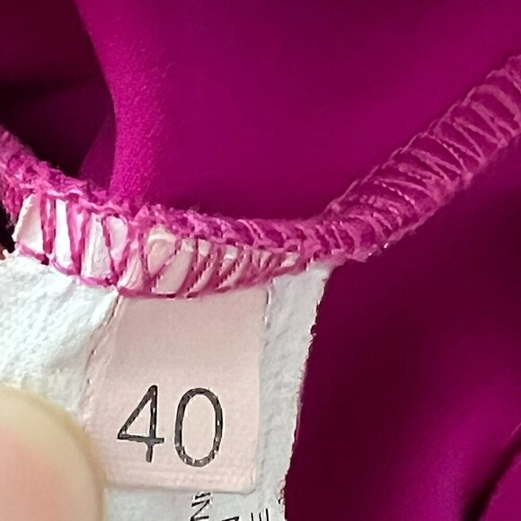 Chiara Boni Womens Dress 40 Magenta Eliisse One Shoulder Ruffle Midi Polyamide - Picture 9 of 11